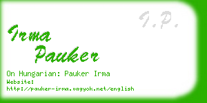 irma pauker business card